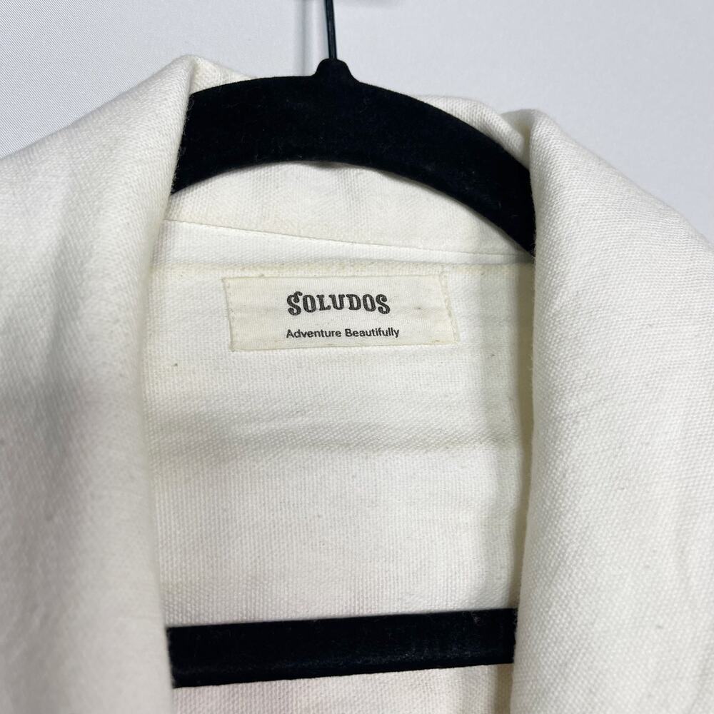 Soludos S White Rialto Tie Waist Jumpsuit Cotton Embroidered Zip Front Cropped - Picture 5 of 16